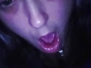 Slut facing the camera while..