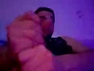 Stroking big hard cock